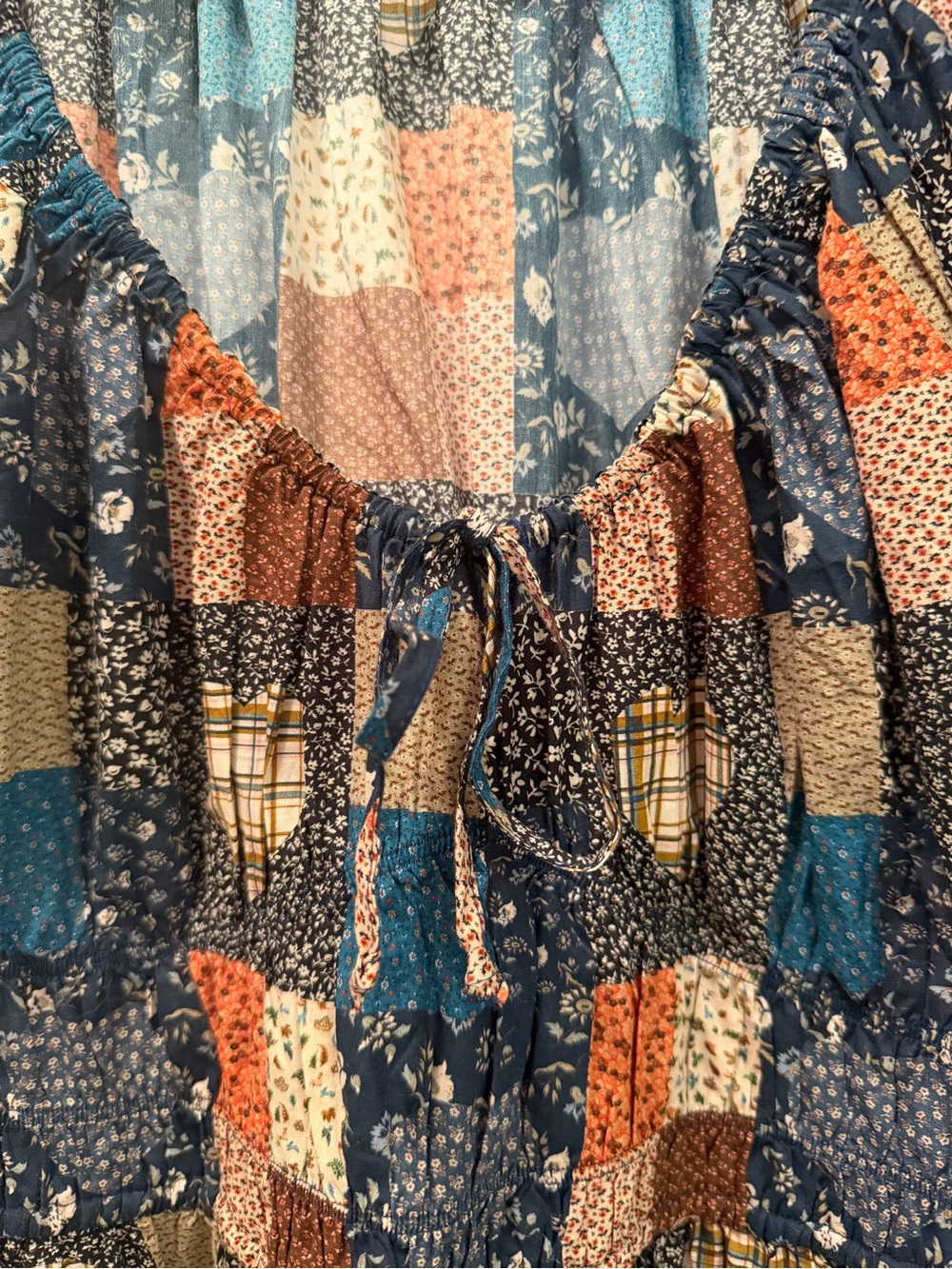 Christy Dawn Patchwork Brynne Maxi Dress in Blue, Cream, Pink - Picture 3 of 8